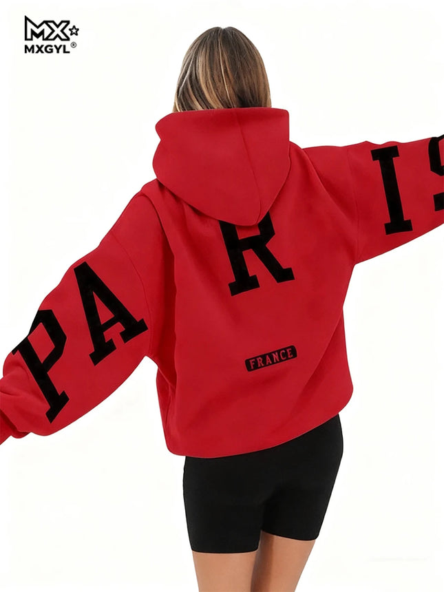 European And American Loose Casual Pullover Hoodie Sweatshirt Coat Printed Letter Pattern High Street Hip-Hop Trendy Men Women
