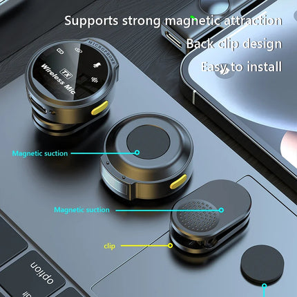 Wireless Lavalier Microphone Mini Portable Noise Reduction Audio Video Recording Microphone For iPhone Android With Charging Box