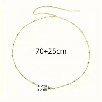 Bikini Waist Chains  Body Jewelry Accessories Girls Simple Heart Beaded Belly Chains For Women Fashion Metal Beach