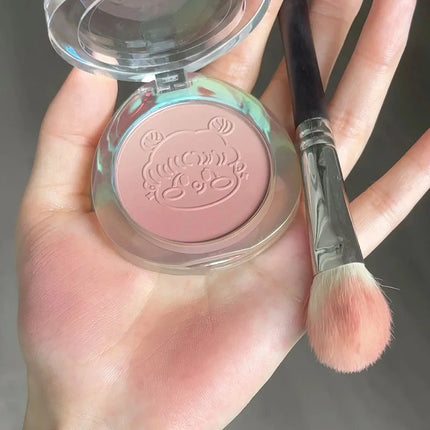 Dual gradient blush highlights natural nude makeup brightening cheeks purple blue female niche brand 2023 new