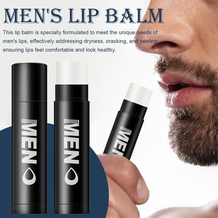 Men's Lip Balm for Dry Cracked Lips - Moisturizing, Nourishing & Hydrating - Colorless Lip Care for Men & Students