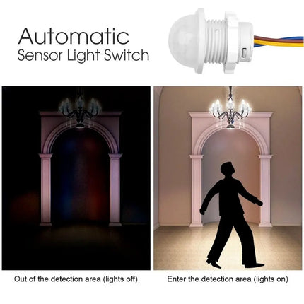 Mini PIR Motion Sensor Light Switch AC 110V- 240V Human Body Pir Infrared Detector Auto On Off Smart Switch Sensor Night Lamp