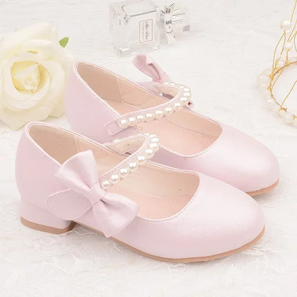 Zapatos Niña KidLeather Shoes 2024 Autumn New Girl High Heel Princess Shoes Bow Single Shoe Mary Jane Shoes Kid Shoe Girl Shoe