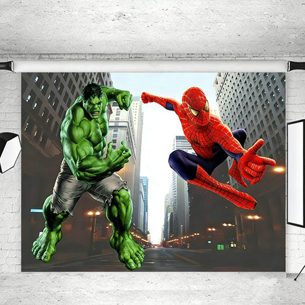 Superhero Themed Customized Boys Birthday Outdoor Party Decoration Banner ProvidedP Portrait Photography Background Studio Props