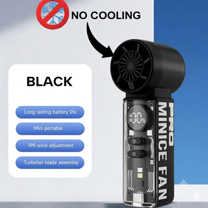 Upgraded Mini Strong wind force Cold Compress Upgraded handheld fan-USB charging, Adjustable speed / High-speed motor