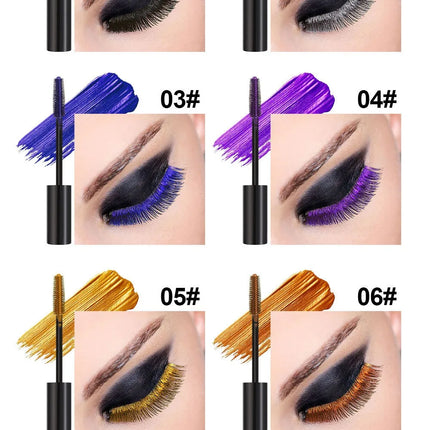 Colorful Waterproof Mascara Blue Purple Pearl Mascara Dense Eye Makeup Bronze Fine Diamond Silver Mascara Cream Cosmetics Makeup