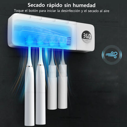 UV Toothbrush Sanitizer UV Light Cleaning Holder Toothbrush Smart Cleaner with Light Clean Air Drying Bathroom Wall Mount Holder