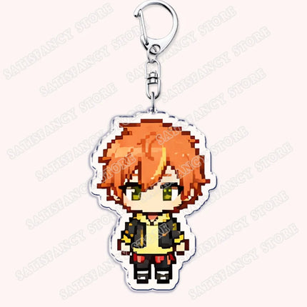 Cute Pixel Chibis Keychains for Accessories Touya Emu Rui Akito Tsukasa Virtual Singers Key Chains Jewelry Keyrings Fans Gifts