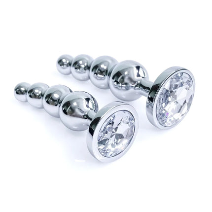 2 sizes Four ball metal pull bead anal plug gem base anal plug g-spot massage sexual health adult sex sex toys