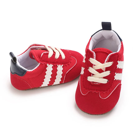 Fashion color blocking casual shoes Baby First Walkers 0-18M newborn children's canvas sports shoes soft soled baby shoes