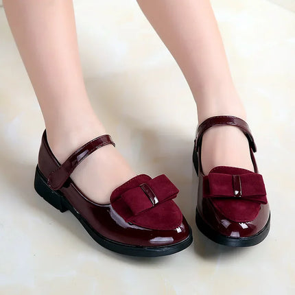 Girls Flats Children Princess Shoes With Bow-knot Sweet Kids Mary Janes Elegant Classic British Style Fashion 2024 Autumn 27-38