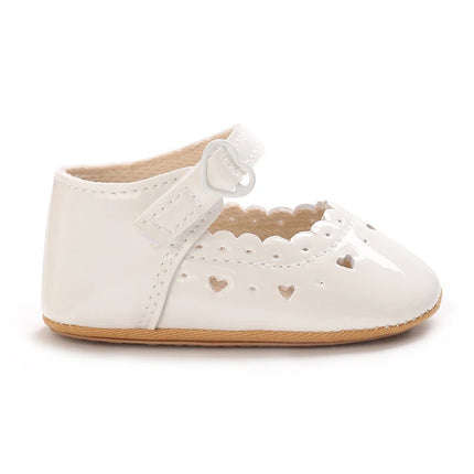 Solid Color Baby Girl Mary Jane Shoes With Soft Rubber Sole Anti Slip Spring And Autumn Princess Shoes Suitable For 0-18M Babies