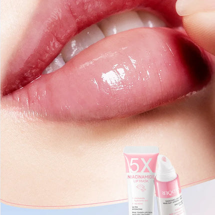 SADOER 5x Niacinamide Lip Care Tint Moisturizing Lip Balm & Anti-Chap Lip Mask Ceramide Lip Balm Vitamin C Lipstick Cute Makeup