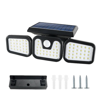 STAARICC Solar Lights Outdoor LED High Brightness Solar Motion Sensor Light 3 Heads 270° Wide Angle Illumination IP65 Waterproof