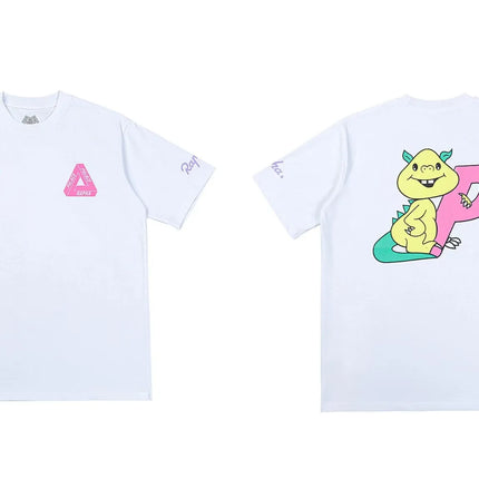 PALACE European and American trendy brand triangle print high-quality men's and women's casual pure cotton short sleeved T-shirt