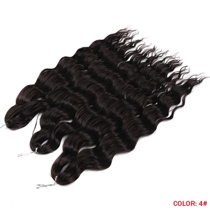 Noble Braiding Hair Extensions 24 Inch Synthetic Hair Water Wave Ombre Rainbow color Deep Wave Curl Twist Crochet Hair Extension