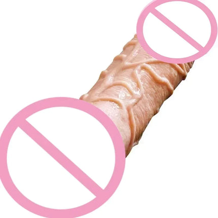 2 In 1 Realistic Pussy with Real Big Penis Enlarger Sleeve Vagina Anus Masturbation Sex Toys for Men Women Adult Erotic Supplies