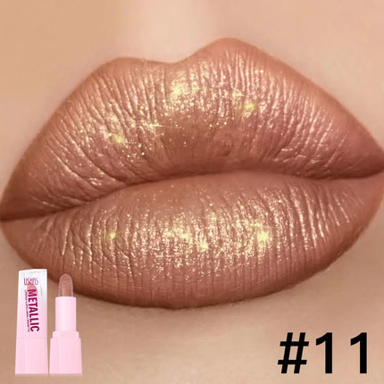 USHAS New Pearlescent & Matte Lipstick Long-Lasting Transfer-Proof Waterproof Non-Stick Cup Formula
