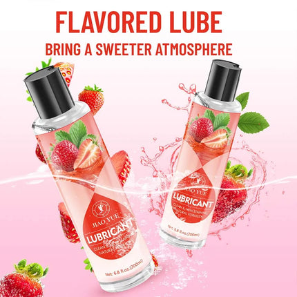 Water-Based Strawberry Flavored Lubricant, Personal Lube for Men, Women and Couples, Made Without Added Sugar, 200ml