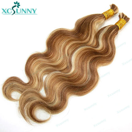 27/30/613 Mixed Color Braiding Hair Bulk Human Hair For Boho Braids Knotless Body Wave Bulk Human Hair For Braiding Wholesale