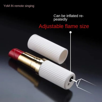 Windproof Cute Lipstick Inflatable Lighter Portable Mini Butane Lightweight Cigarette Accessories Women Fashion Gift Lipstick