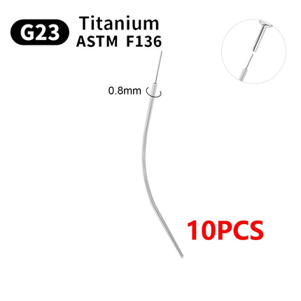 1/10PCS G23 Titanium Puncture Needle Guide Belly Lip Ear Eyebrow Tools Insertion Pin Taper Piercing Stretching Tool Accessory