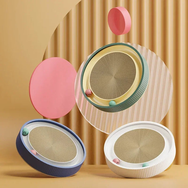 Interactive Round Cat Scratching Board with Ball Wear-Resistant Corrugated Paper Multi-Function Toy Cat Scratcher Accessories