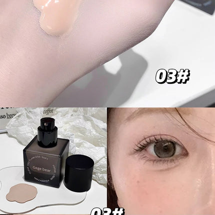 Gege Bear Clear Flawless Foundation, Natural, Hydrating, Long-Lasting, Coverage for Dry and Oily Skin Types to Even Skin Tone
