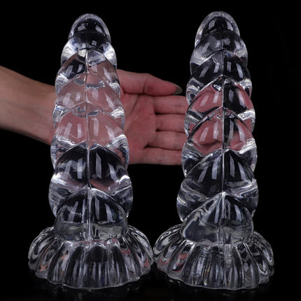 Huge Transparent Realistic Dildo Soft Crystal Jelly Anal Plug Strong Suction Cup Lesbian Masturbator Adult Sex Toy For Men Women
