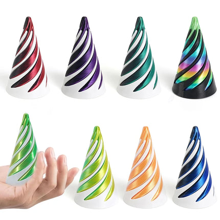 2/3/5/7pc Set 3D Printed Spiral Cone Prelearning 3D Printed Toy Spiral Pyramid Fidget Toy Stress Relief Christmas Gifts Ornament