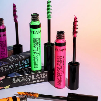 Fluorescence Mascara Waterproof No Blooming Fast Dry Colorful Neon Eyelashes Curling Yellow Blue Lengthens Eye Lashes Cosmetics