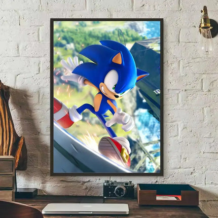 MINISO Sonic Wall Poster Removable Sticker | MINISO Sonic Poster Wall Sticker