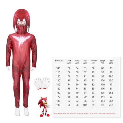 Wholesale New Sonic Costume Kids Miles Prower Knuckles Shadow Hedgehog Jumpsuit Anime Sonic Cosplay Halloween Birthday Party Cosplay