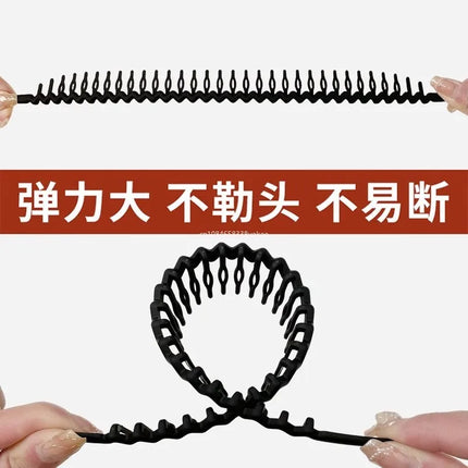 1Pc Solid Color Wave Hairbands for Women Trendy Toothed Non-slip Hair Combs Hair Accessories Girl Face Wash Sports Headbands 집게핀