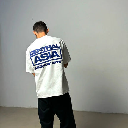 American Light Luxury Tops Trendy Brand Printed Cotton T-shirts Men Harajuku Y2K High Street Casual Oversize Short-sleeved Women