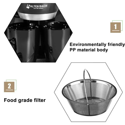 220V 450W Household Electric Steam Drip Coffee Maker Automatic Dual Cup Coffee Machine Dual-use American Coffee Tea Machine