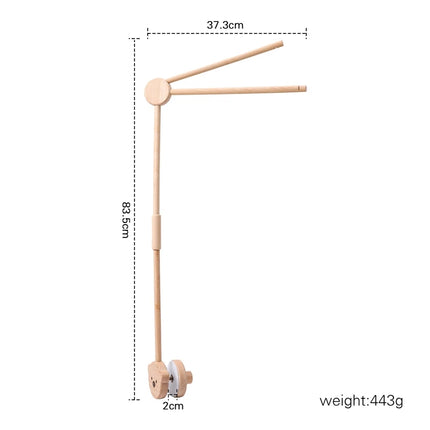 Baby Wooden Bed Bell Bend Bracket Mobile Hanging Rattles Toys Newborn Music Box Holder Bracket Infant Crib Toy Arm Bracket Gifts