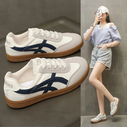 Lightweight Comfortable Sneakers for Women Fashion Striped Lace Up Sports Shoes Woman Casual Breathable Sneakers Plus Size