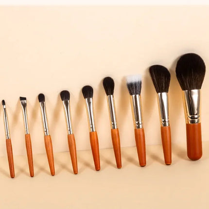 9Pcs/lot Mini Makeup Brush Set Portable Travel Cosmetic Brushes Kit Eyeshadow Foundation Powder Brushes Beauty Makeup Tools
