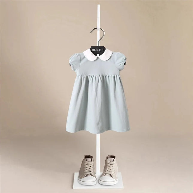 Kids Boy T-Shirts Polo Shirt Summer Girls Dress  Blue Short Sleeve Children Baby Tops High Quality Cotton Clothes Preppy Style