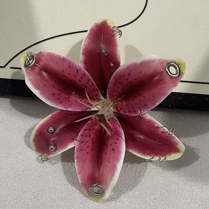 Exquisite Phalaenopsis Orchid Lily Keychain Creative Simulation Flower Bag Pendant Fashion Backpack Decoration Accessories Gifts