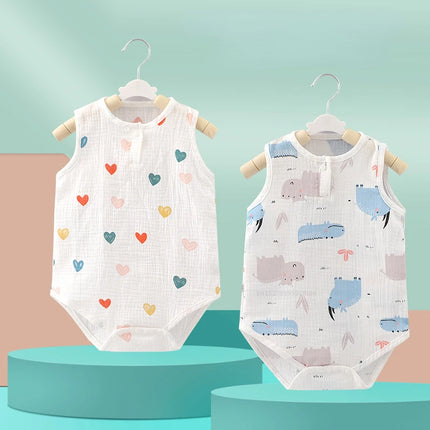 2026 New In Summer Infant Newborn Baby Girls Boys Sleeveless Cloth Cotton Outfits Kids Casual Jumpsuits Toddler Bodysuits