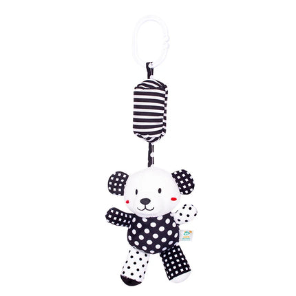 Baby Bells Soft Plush Rattle Black White Wind Chime Toys Newborn Early Education Car Seat Travel Stroller Educational Plush Toy