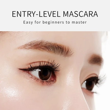 QIC Double Effect 4D Mascara Waterproof Long Curl Natural Thick Eyelash 2-in-1 Black Mascara with 2 Brush Heads