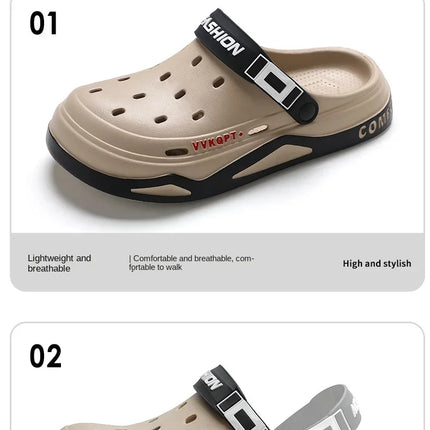 New fashion sandals Men's EVA casual comfortable hole garden shoes outdoor men's beach sandals indoor home unisex slippers