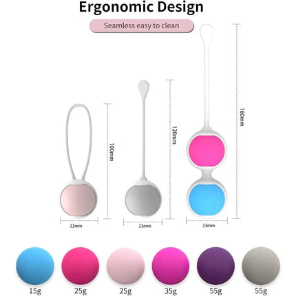 Kegel Balls Tighten 6 Kegel Exercise Weights Exercise Kit Pelvic Floor Muscles Trainer Vaginal Tight Shrink Exercise for Women