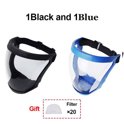 Transparent Facial Shield Anti-Fog Work Protection Mask Filter Dust-proof Anti-splash Full-Face Grinding Weeding Protection Mask