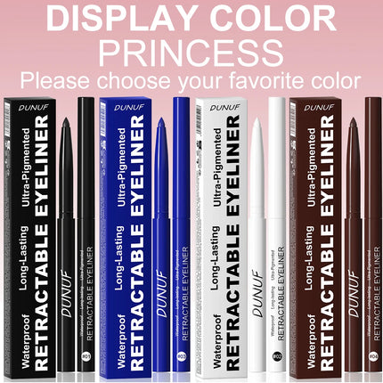 DUNUF 4-Color Longwear Eyeliner Pen – Waterproof & Smudge-Proof Formula for Precise, All-Day Definition