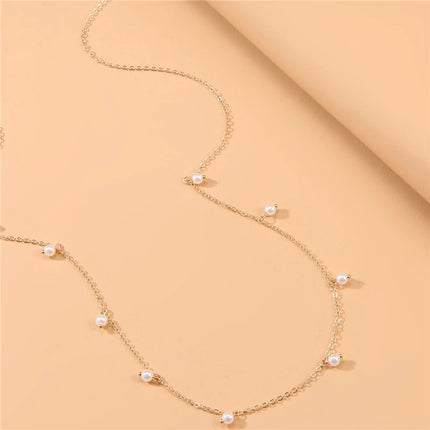 Sexy Vintage Aesthetic Pearl Pendant Belly Chain Link Body Chain Waist Chain Belt Streetwear Summer Women Fashion Body Jewelry