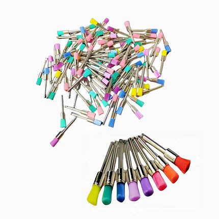 JUMTOP 100Pcs Dental Prophy Brushes Polishing Polisher Disposable Latch Type Prophylaxis Brushes Used for Stain Removal